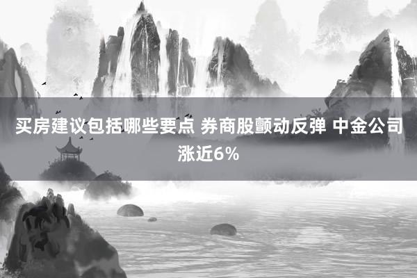 买房建议包括哪些要点 券商股颤动反弹 中金公司涨近6%