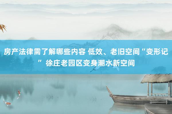 房产法律需了解哪些内容 低效、老旧空间“变形记” 徐庄老园区变身潮水新空间