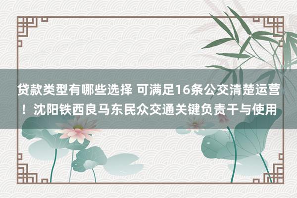 贷款类型有哪些选择 可满足16条公交清楚运营！沈阳铁西良马东民众交通关键负责干与使用