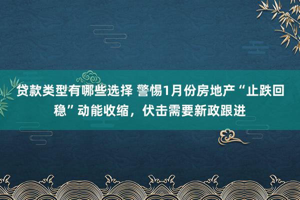 贷款类型有哪些选择 警惕1月份房地产“止跌回稳”动能收缩，伏击需要新政跟进