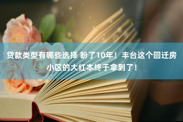 贷款类型有哪些选择 盼了10年！丰台这个回迁房小区的大红本终于拿到了！