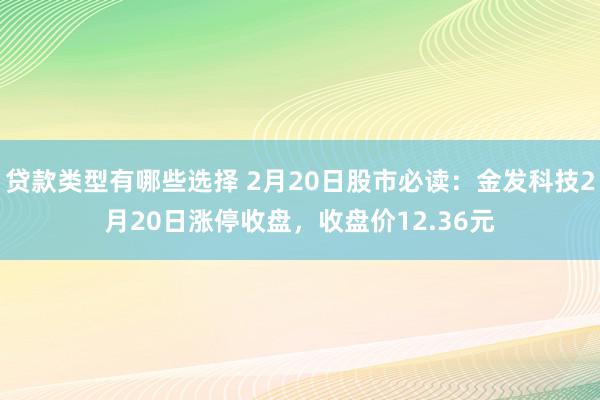 贷款类型有哪些选择 2月20日股市必读：金发科技2月20日涨停收盘，收盘价12.36元