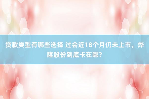 贷款类型有哪些选择 过会近18个月仍未上市，烨隆股份到底卡在哪？