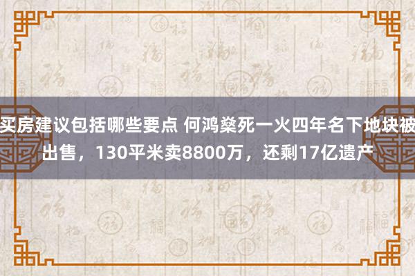 买房建议包括哪些要点 何鸿燊死一火四年名下地块被出售，130平米卖8800万，还剩17亿遗产